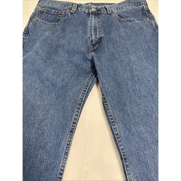 Levi's Jeans Mens 36x29 Blue 505 Regular Fit Straight Leg Medium Wash - Picture 2 of 11